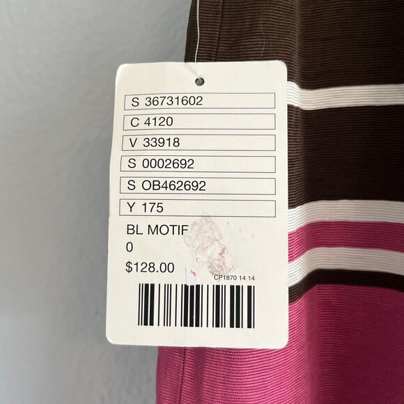 Maeve Anthropologie Ellery Striped Tiered Mini Skirt Pleated Pink Navy Sz 0 NWT - Picture 8 of 9